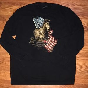 Bit & Bridle long sleeve horse american flag top
